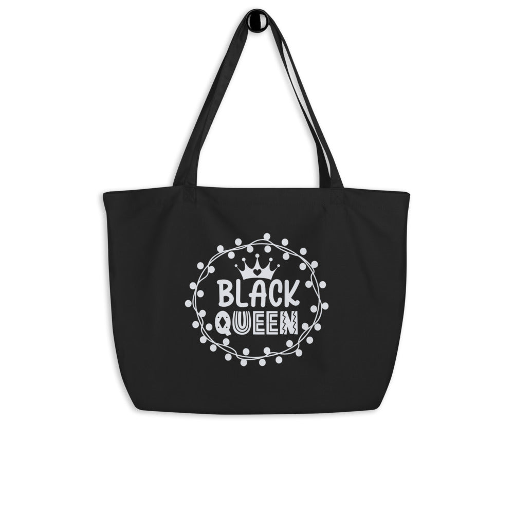 BLACK QUEEN Large organic tote bag