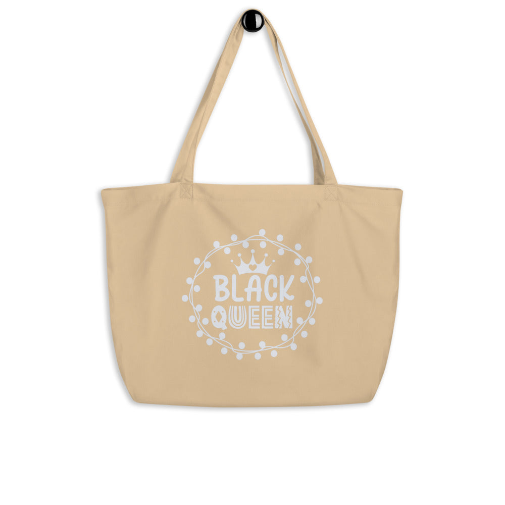 BLACK QUEEN Large organic tote bag