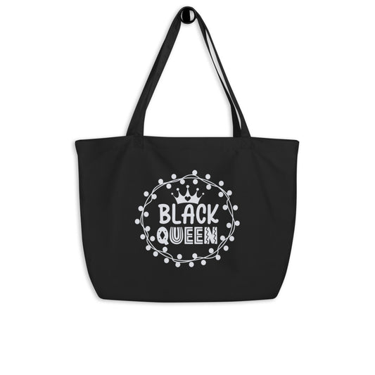 BLACK QUEEN Large organic tote bag