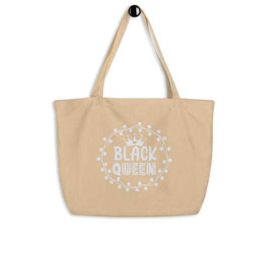 BLACK QUEEN Large organic tote bag